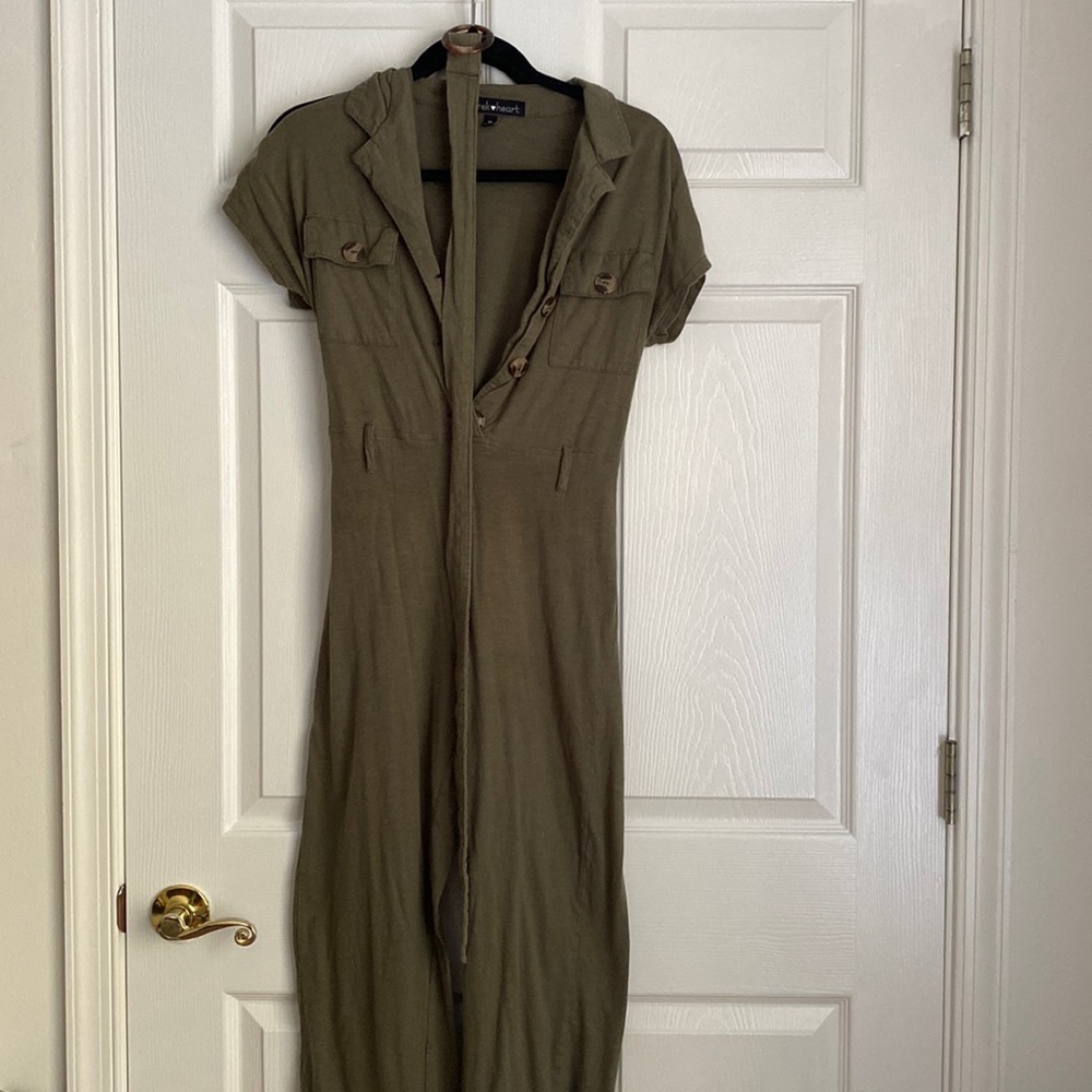 Derek Heart olive jumpsuit